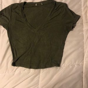 V-Neck Fitted Crop Top